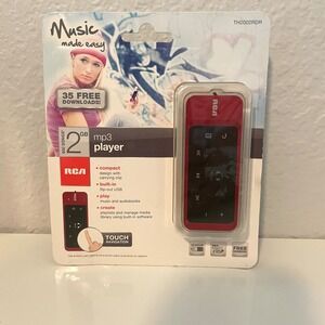 RCA 2GB MP3 Player Red Touch Navigation Built-in USB Flip-out TH2002RDR NEW